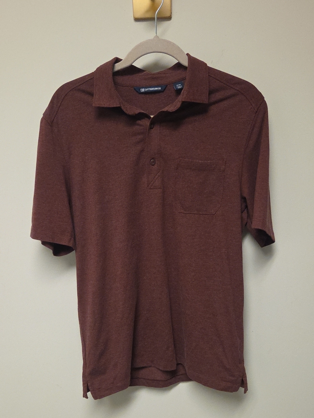 Cutter & Buck Mens Polo, Maroon, Medium
